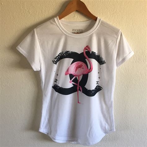 where can i buy a chanel logo t shirt|chanel t shirt flamingo.